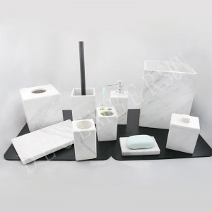 Elegant & graceful white marble bathroom accessories set