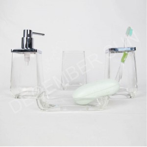Clear glass bathroom accessories sets