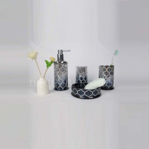Glass bathroom accessories set
