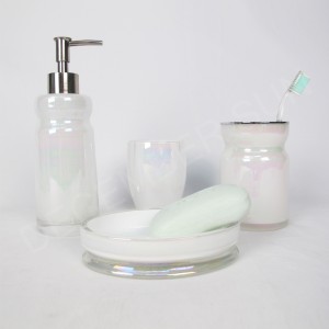 Bright luster glass bathroom set