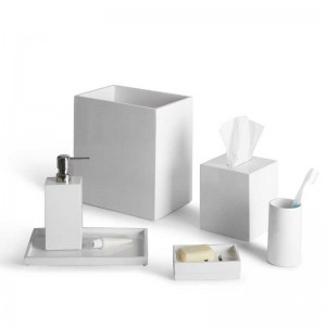 Simple design resin  lacquare bathroom accessories set