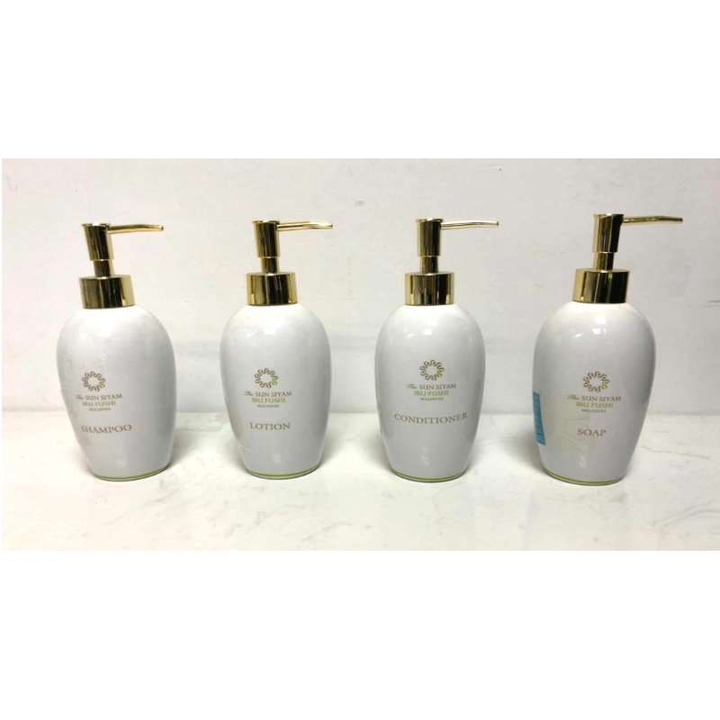 Classic ceramic liquid soap lotion shampoo dispenser bathroom accessories