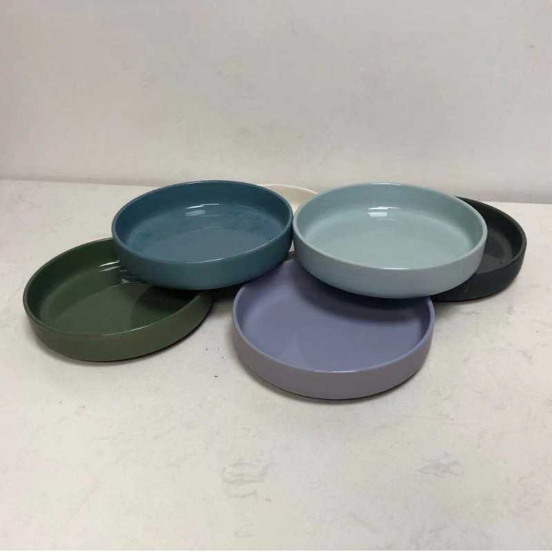 Hot sell ceramic stoneware pasta shallow bowls set