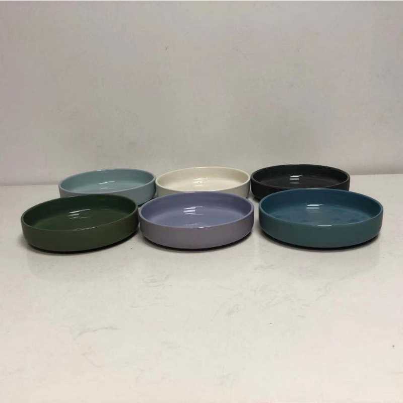Hot sell ceramic stoneware pasta shallow bowls set