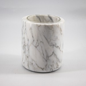 Natural marble stone glass cup candle holder