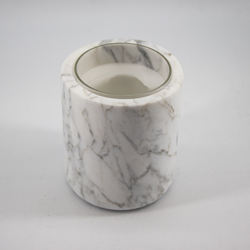 Natural marble stone glass cup candle holder